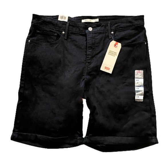 NWT Levi’s Shaping Bermuda Shorts Black - Picture 1 of 2